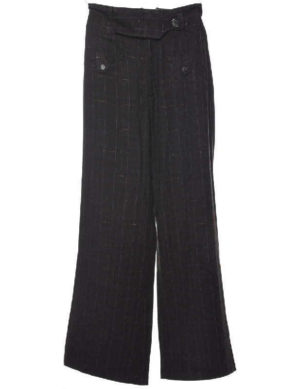 Checked Pattern Trousers - W26 L31 Trousers practical easy-care