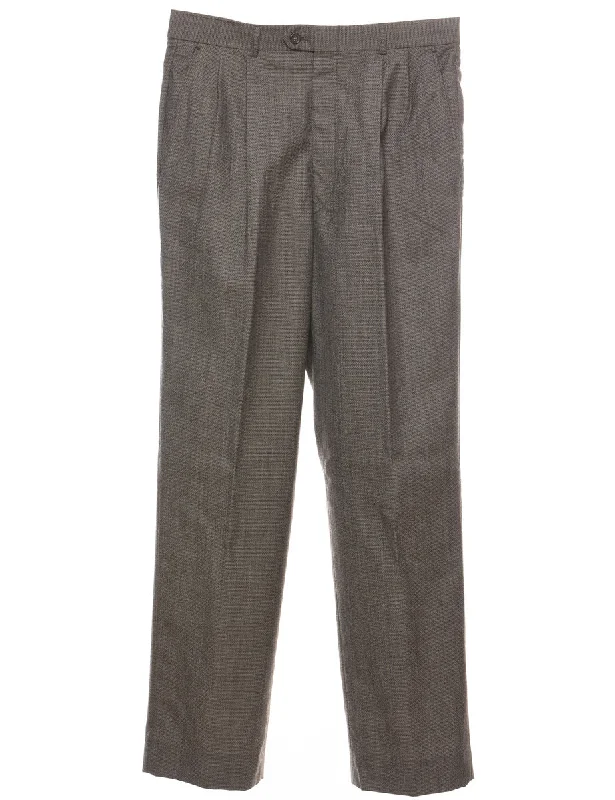Classic Grey Pleated Trousers - W33 L32 Trousers cozy comfortable