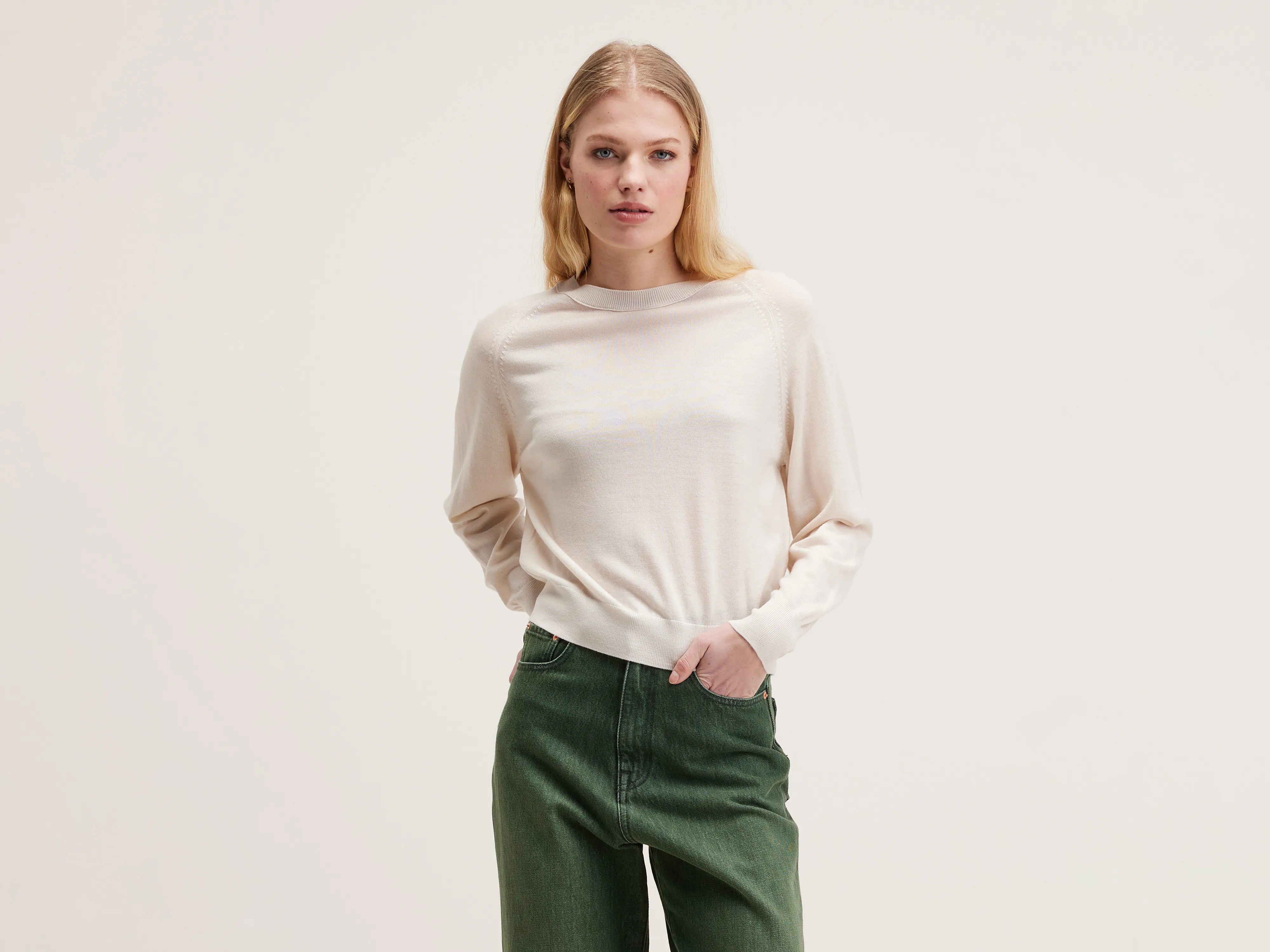 Delen classic sweater (242 / W / IVORY) Casual Formal Business