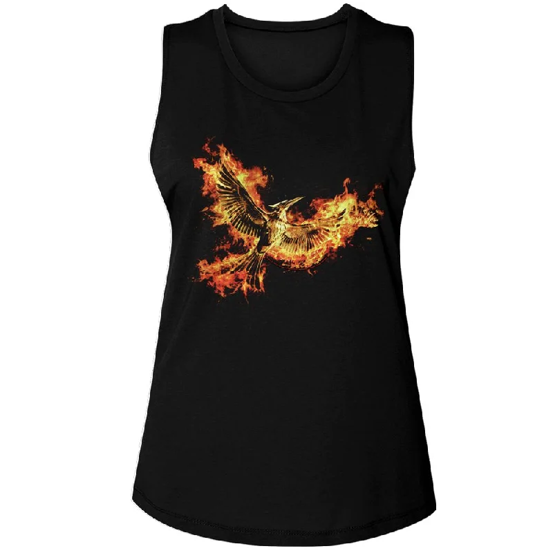 HUNGER GAMES Tank Top , Mockingjay Pt 2 Pin coral tank top