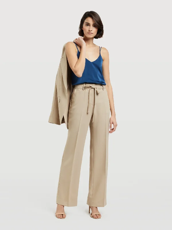 Loose Fit Suit Trousers With Belt Trousers Business Professional