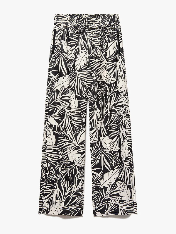 Baggy Leather Trouser -- Noir Multi Trousers Floral Bohemian