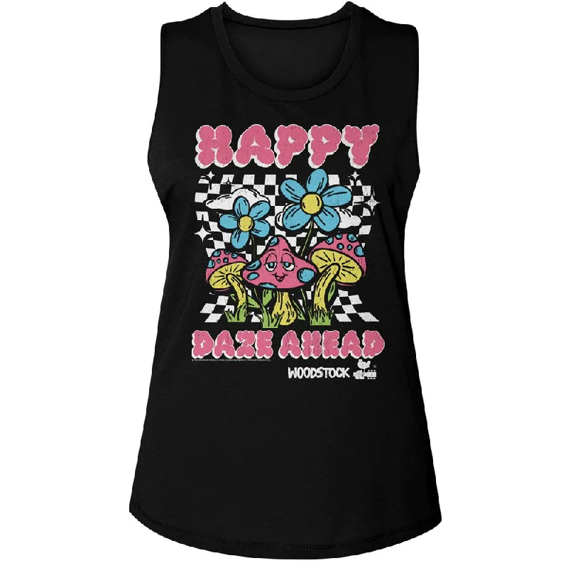 WOODSTOCK Tank Top for Ladies, Happy Daze Ahead activewear tank top