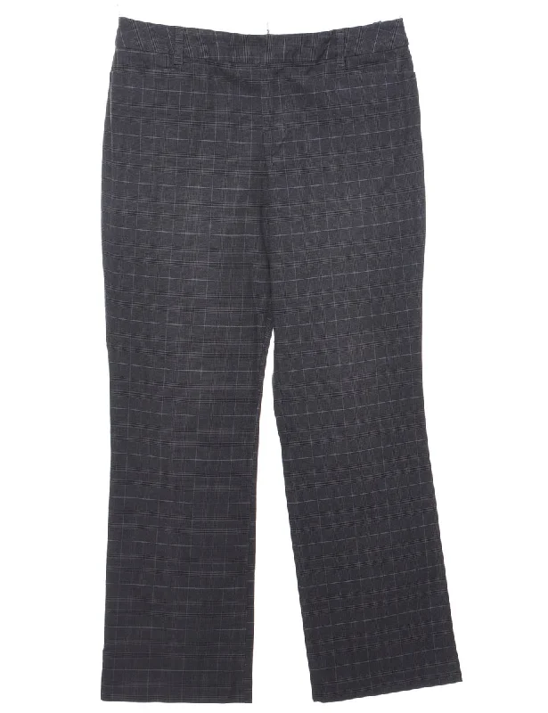 Checked Dark Grey Trousers - W34 L31 Trousers Top Rated
