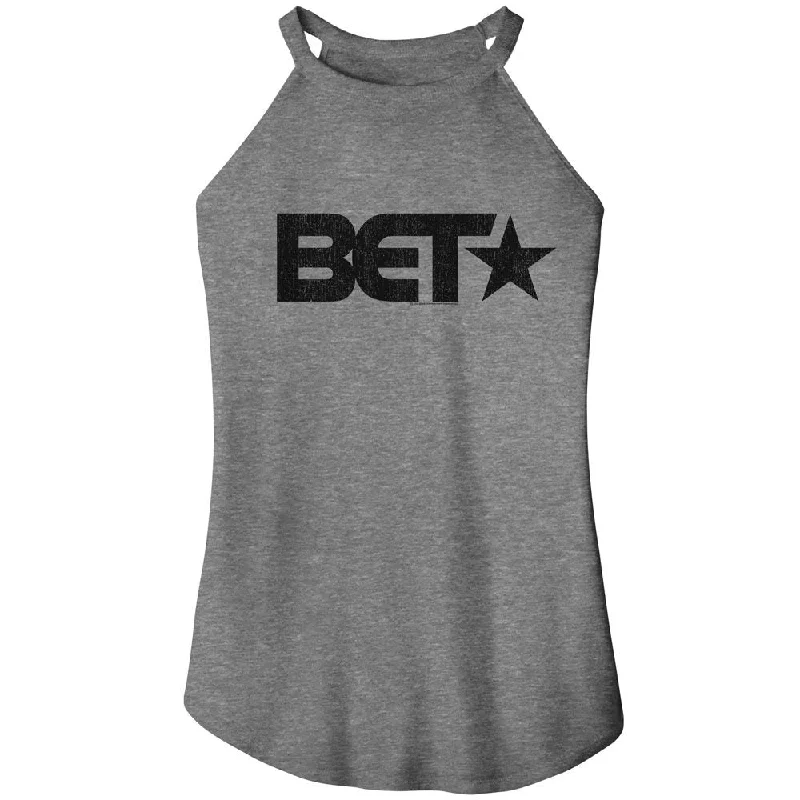 BET ROCKER TANK, Bet Logo 2 lace back tank