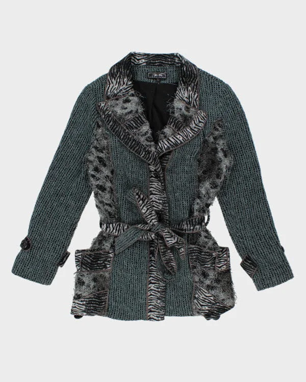 Y2k 00s Minkas Cardigan - L Elasticated Padded Insulated