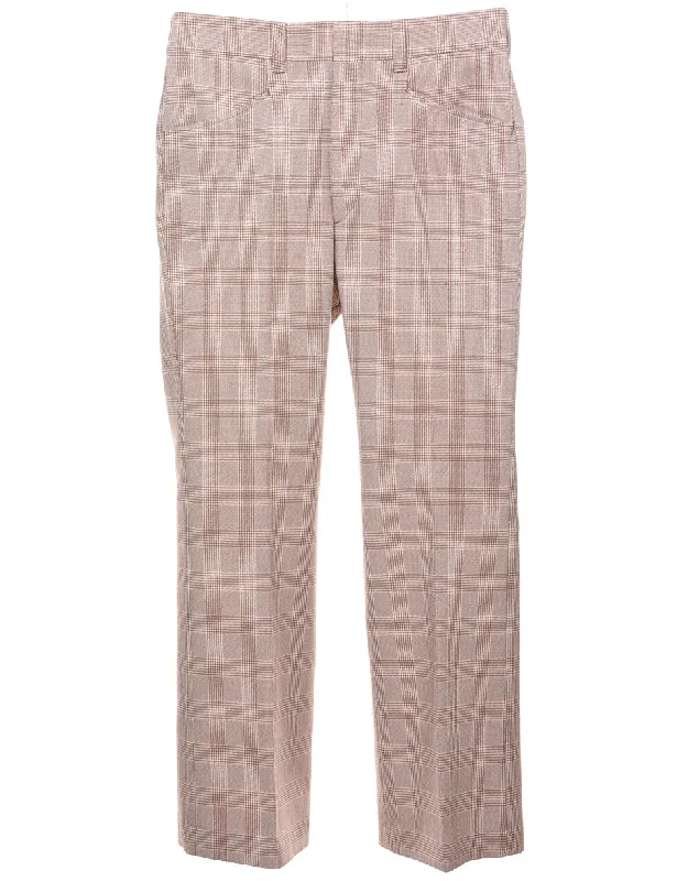 Checked Pattern Trousers - W34 L29 Trousers Floral Bohemian