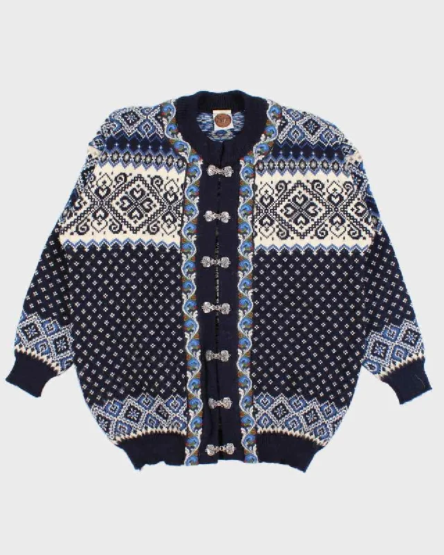 Vintage Selburose Nordic Pure Wool Cardigan - M Spandex Rayon Corduroy