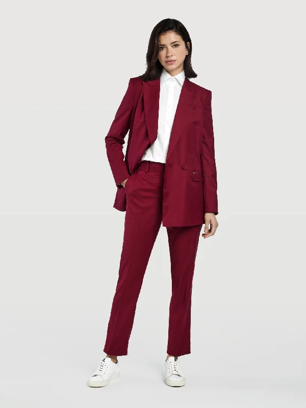 Checked Jacquard Slim Fit Suit Trousers Trousers Recommended Stylist