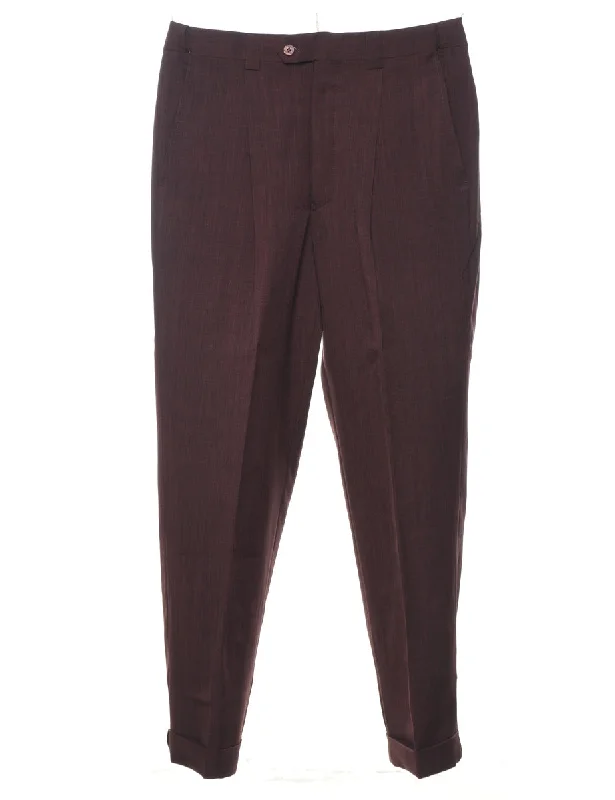 Maroon Trousers - W32 L30 Trousers Office Stylish