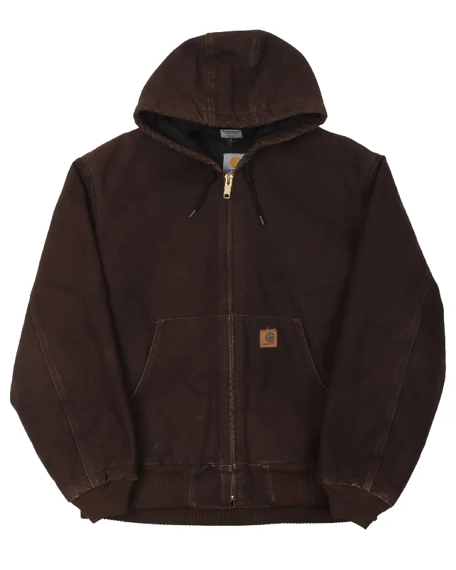 Carhartt Hooded Work Jacket Appliqued Jacket Beaded Jacket Sequined Jacket