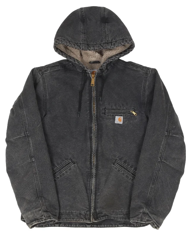Carhartt Hooded Work Fleece Lined Jacket Rayon Fabric Velvet Fabric Corduroy Fabric