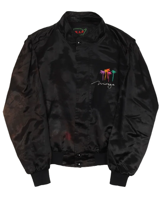 Mirage Las Vegas Satin Jacket Hoodie Zip-Up Jacket Button-Up Jacket