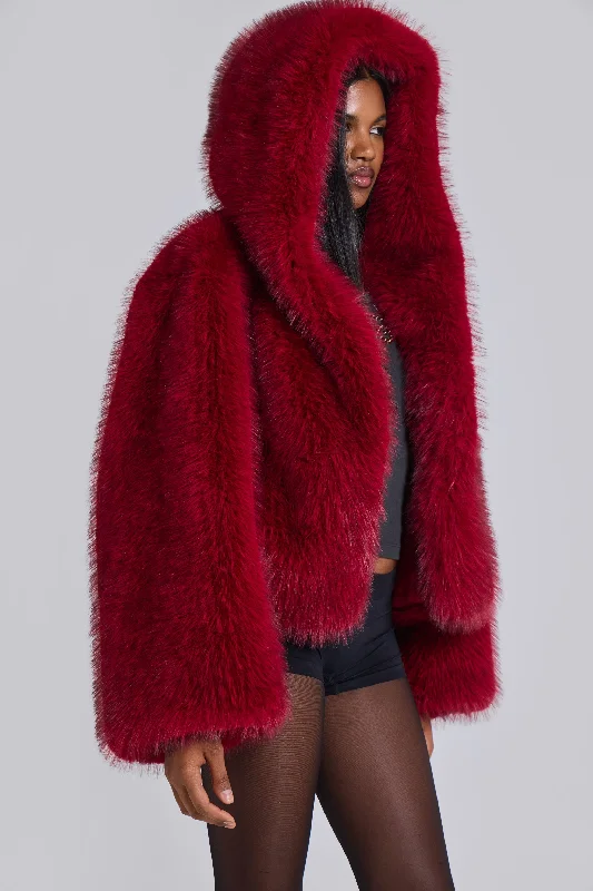 Mara Oversized Faux Fur Coat Nylon Polyester Spandex