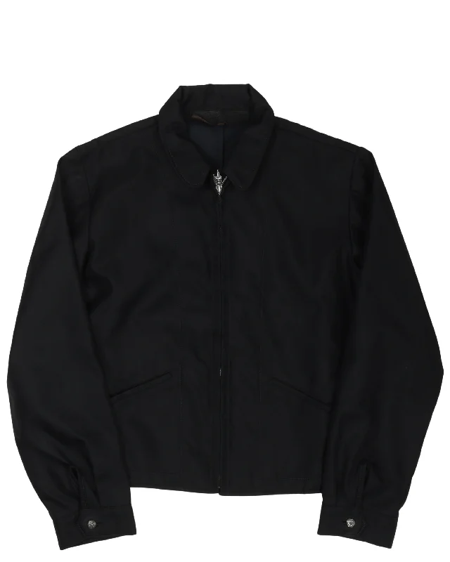 Cross Patch Zip Up Work Jacket Tiered Jacket Buttoned Jacket Zippered Jacket