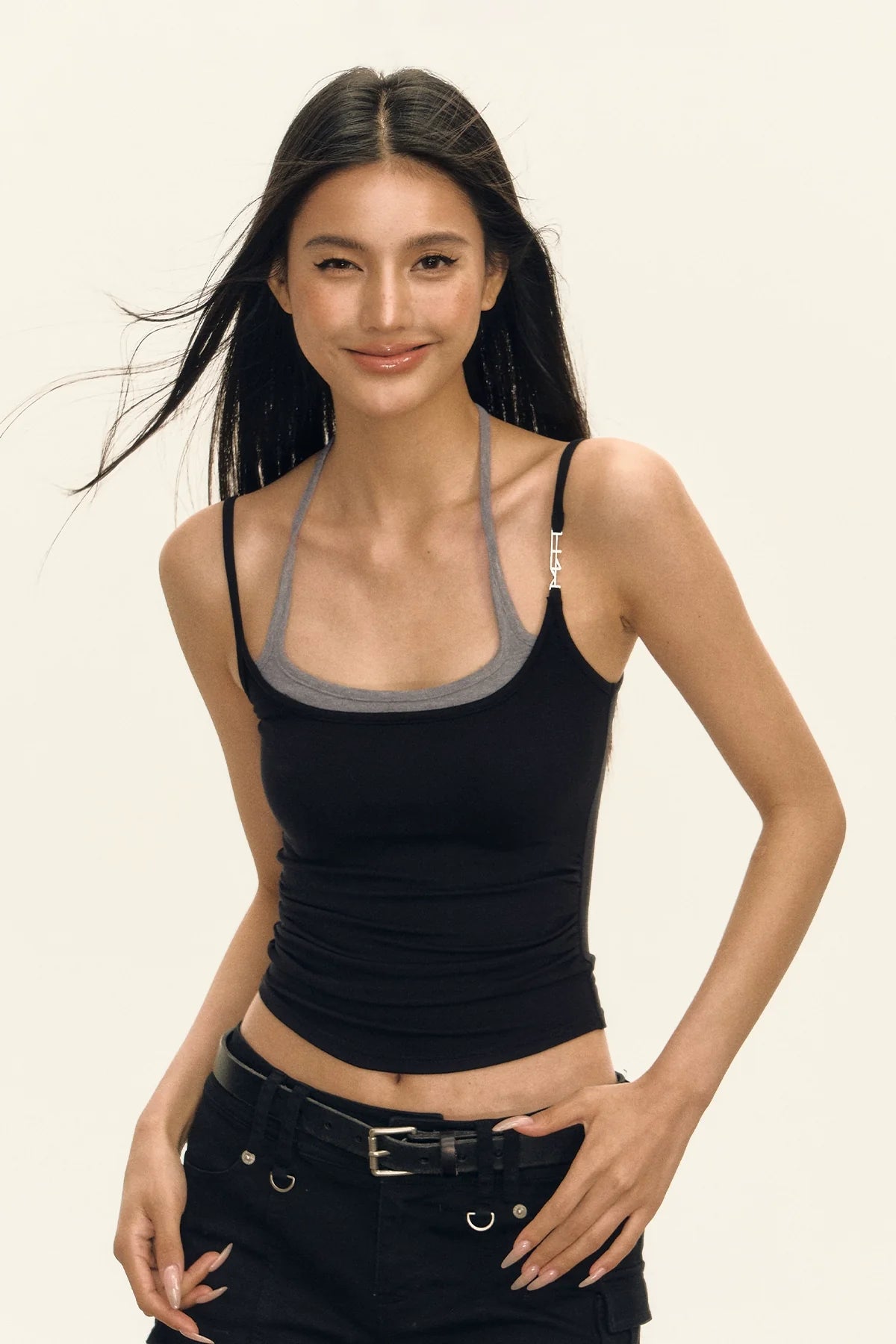 Basic Layered Tank Casual Top ivory tank top