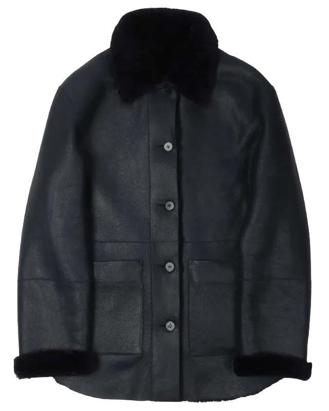 Leather Sherpa Jacket Fleece Jacket Down Jacket Feather Jacket