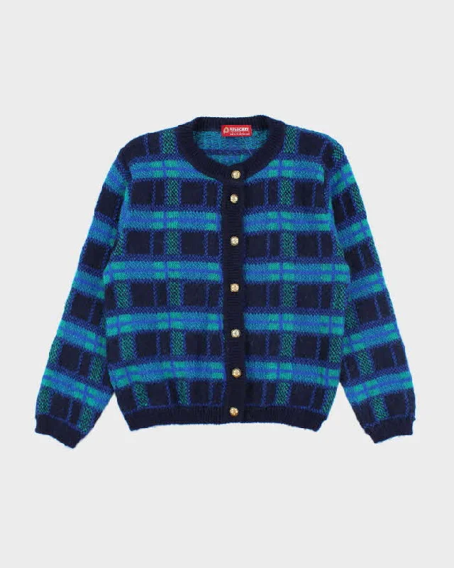 Vintage Pitlochry Mohair Blend Chunky Cardigan - M Slim Fit Regular Fit Oversized