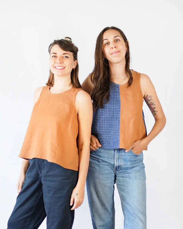 PDF Pattern - Peplum Split Tank | Matchy Matchy Sewing Club lavender tank top