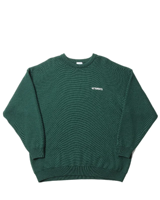 Wool Logo Sweater Embroidered Appliqued Beaded