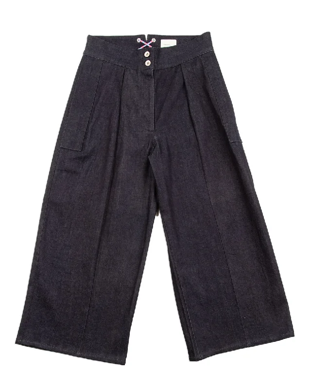 Crazy Border Trouser - Denim High Waist Slim Fit Ankle Length