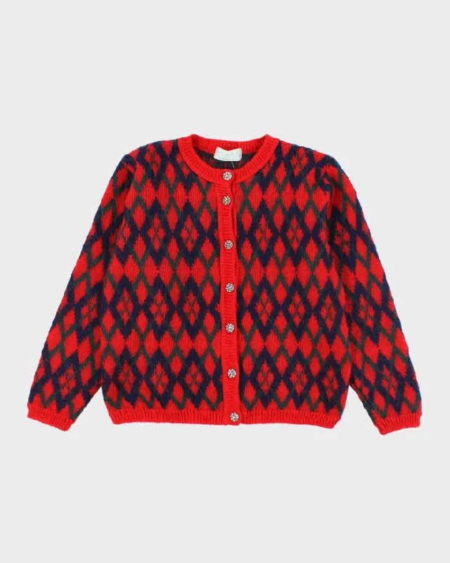 Vintage Edinburgh Heritage Moahir Blend Cardigan - M Satin Fabric Silk Fabric Chiffon Fabric