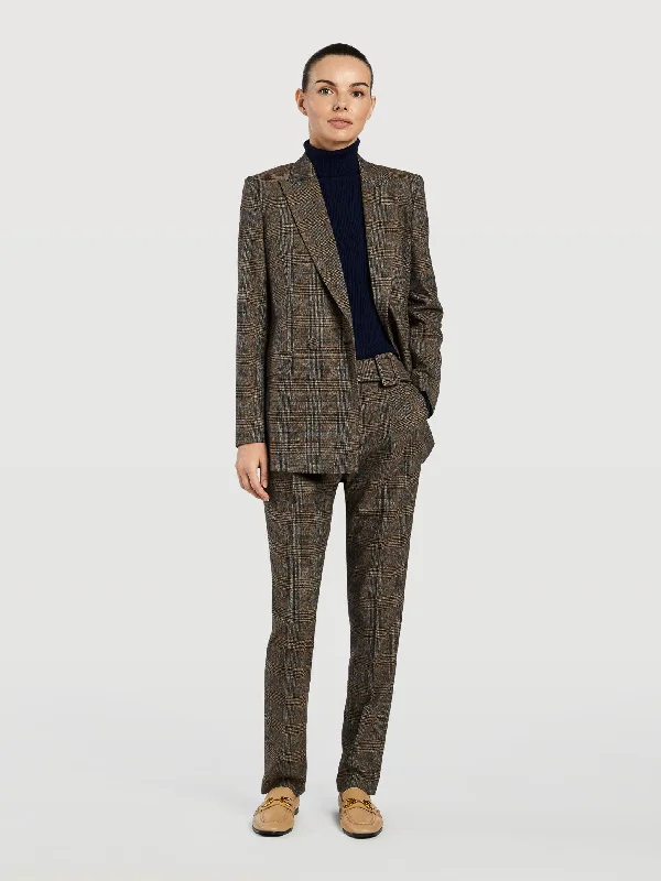 Checked Slim Fit Suit Trousers Trousers Custom Made