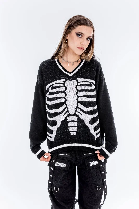 Skeleton Ribcage Sweater Lace Blend Ribbed Blend Corduroy Blend