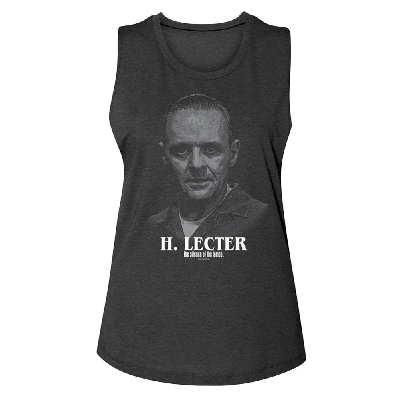 SILENCE OF THE LAMBS Tank Top, H Lecter Portrait lace back tank