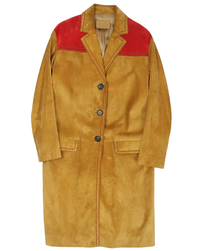 Long Suede Jacket Ribbed Jacket Pleated Jacket Ruffled Jacket