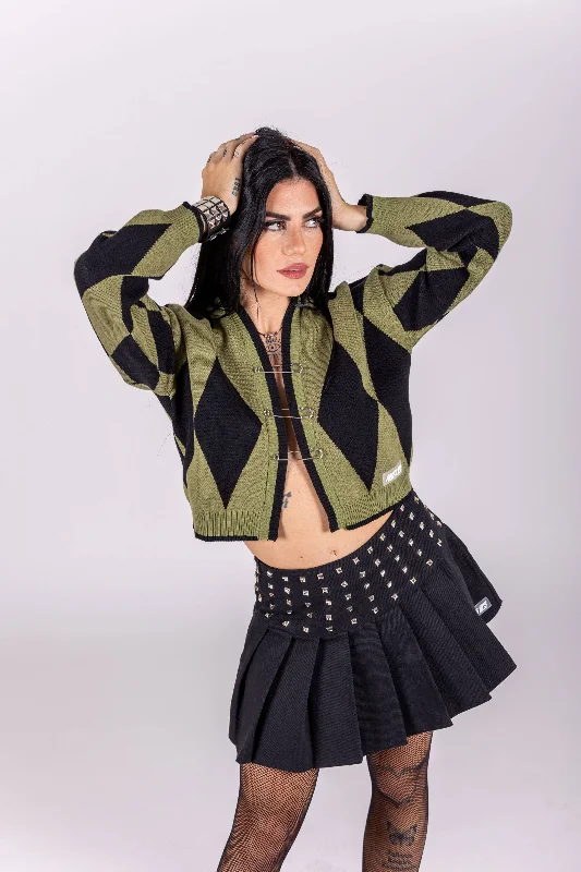 Can't Kick Me Down Green/Black Sweater Rayon Fabric Velvet Fabric Corduroy Fabric