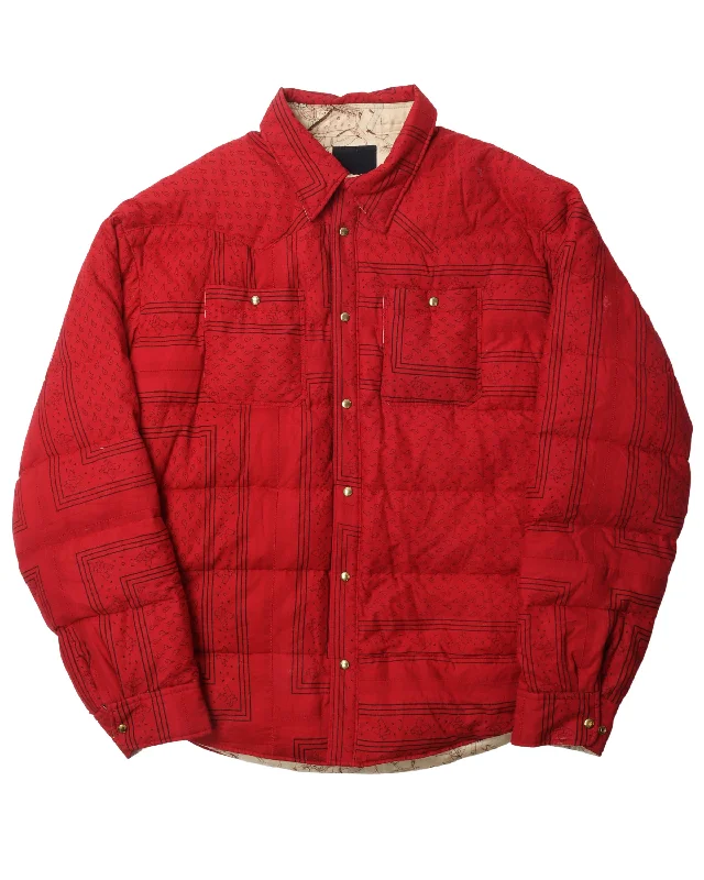 Red Padded Jacket Bomber Jacket Anorak Windbreaker
