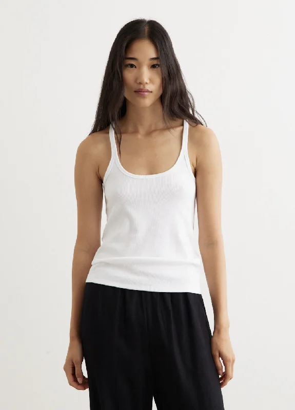 Scoop Neck Rib Tank grey tank top