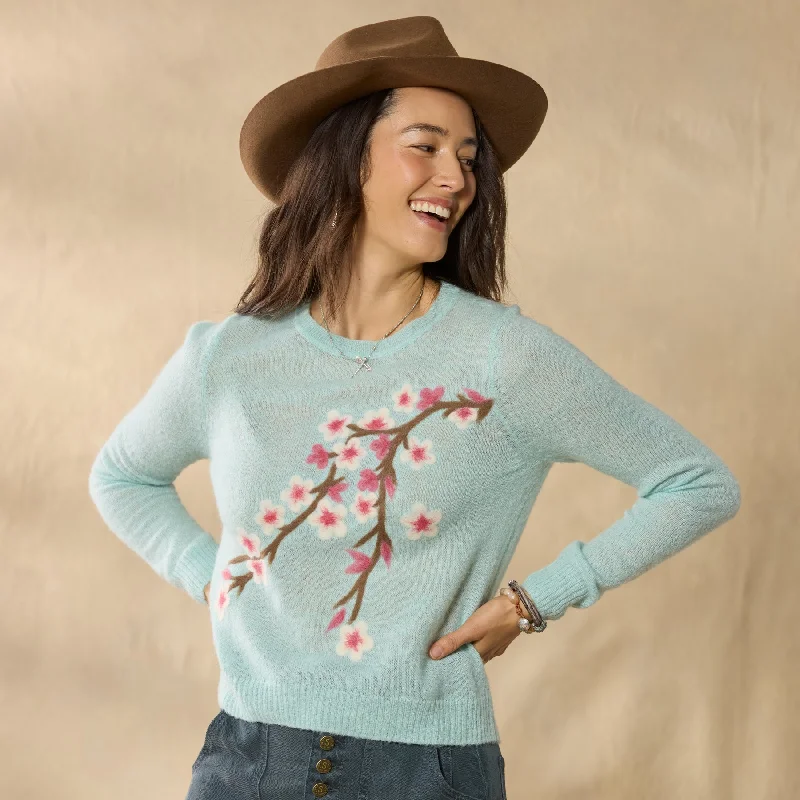 Cherry Blossom Sweater Velvet Chenille Corduroy