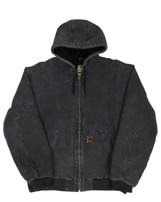 Carhartt Hooded Work Jacket Knit Fabric Woven Fabric Fleece Fabric