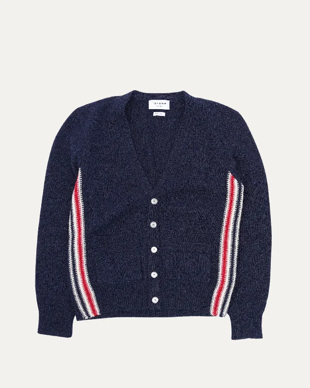 Striped Wool Cardigan Sweater Sequined Glittery Shiny