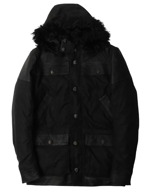 Cherry Bomb Hooded Jacket Faux Fur Jacket Real Fur Jacket Shearling Jacket