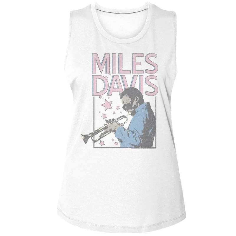MILES DAVIS Tank Top for Ladies, Stars And Rectangle layering tank top