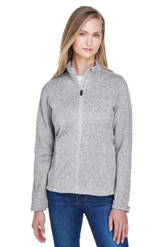 Devon & Jones Womens Bristol Pill Resistant Sweater Fleece Full Zip Jacket - Heather Grey