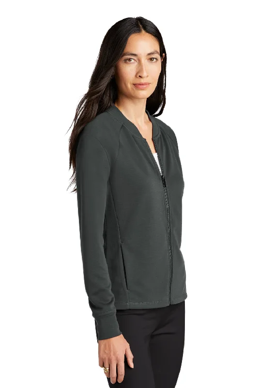 Mercer+Mettle Womens Double Knit Full Zip Bomber Jacket - Anchor Grey