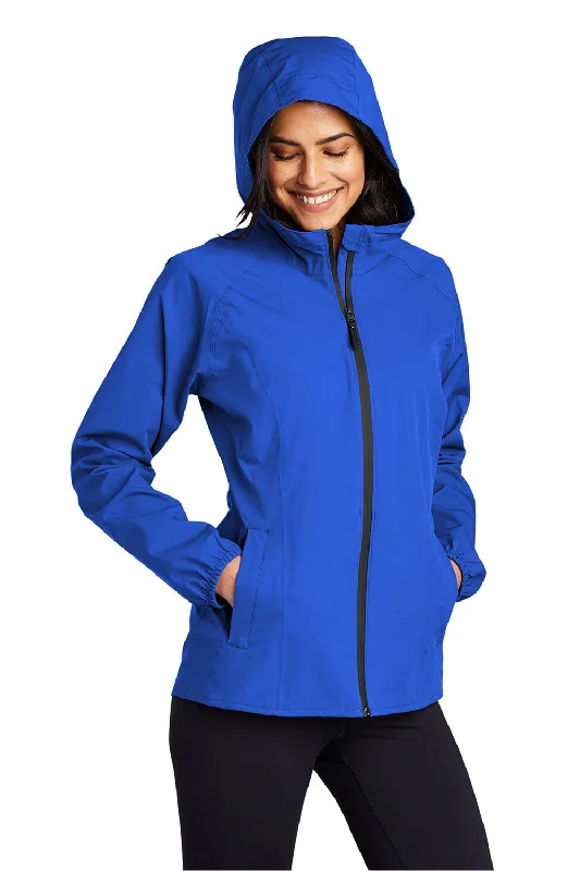 Port Authority Womens Essential Waterproof Full Zip Hooded Rain Jacket - True Royal Blue