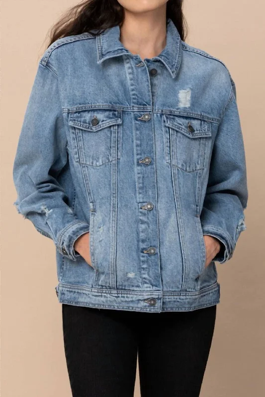 Women's Risa Oversized Denim Jacket In Light Blue