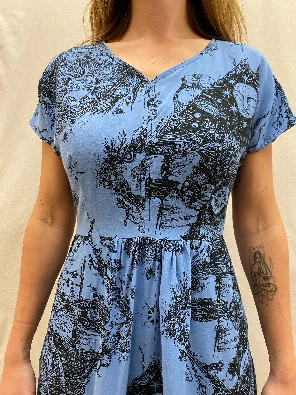 Dolman Dress in Earth Worship in Ocean Blue