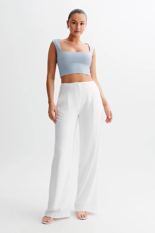 Linley Recycled Nylon Cropped Top - Dusty Blue