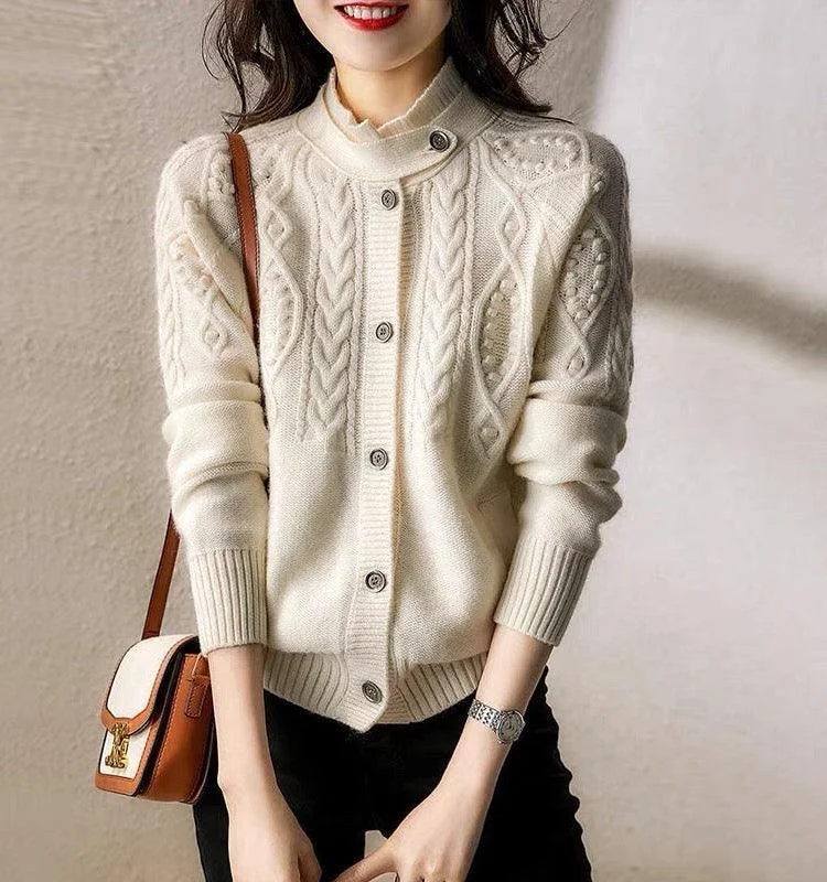 Beret Woolen Statement Cardigan