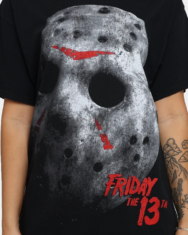 American Thrift X Friday The 13th Jason's Mask Vintage T-Shirt Black Wash