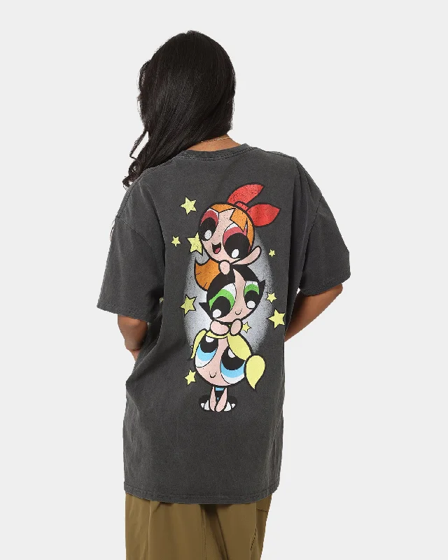 American Thrift X Powerpuff Girls Powerpuff Group Vintage T-Shirt Black Wash