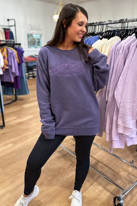 Greenville Embroidered Sweatshirt- Pirate Plum