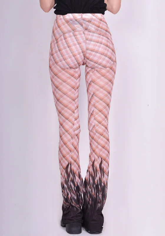 KNWLS SS24-HL0MCHP HALCYON LEGGINGS MOTO CHECK PINK