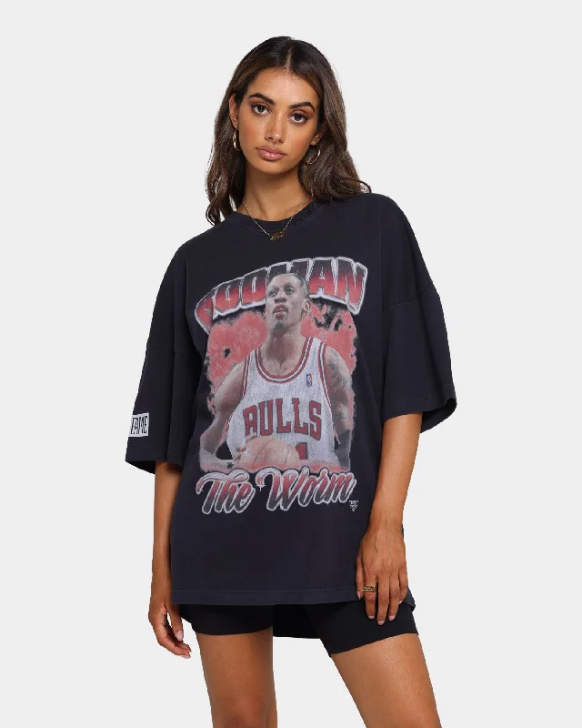 Mitchell & Ness Dennis Rodman Hall Of Fame Oversized Vintage T-Shirt Faded Black